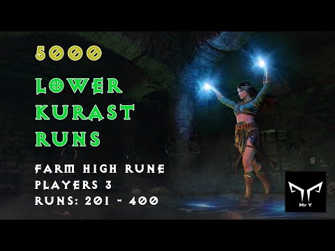 Diablo 2 - 5000 LOWER KURAST runs - farm HIGH RUNE - Players 3 - Run 201 đến 400