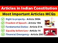 Indian Constitution GK MCQs 2026 SSC CGL UPSC Railway Exams Most Important Articles