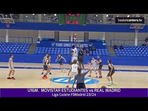#Resumen U16M. MOVISTAR ESTUDIANTES vs REAL MADRID.- Liga Cadete masc. FBMadrid #BasketCantera.TV