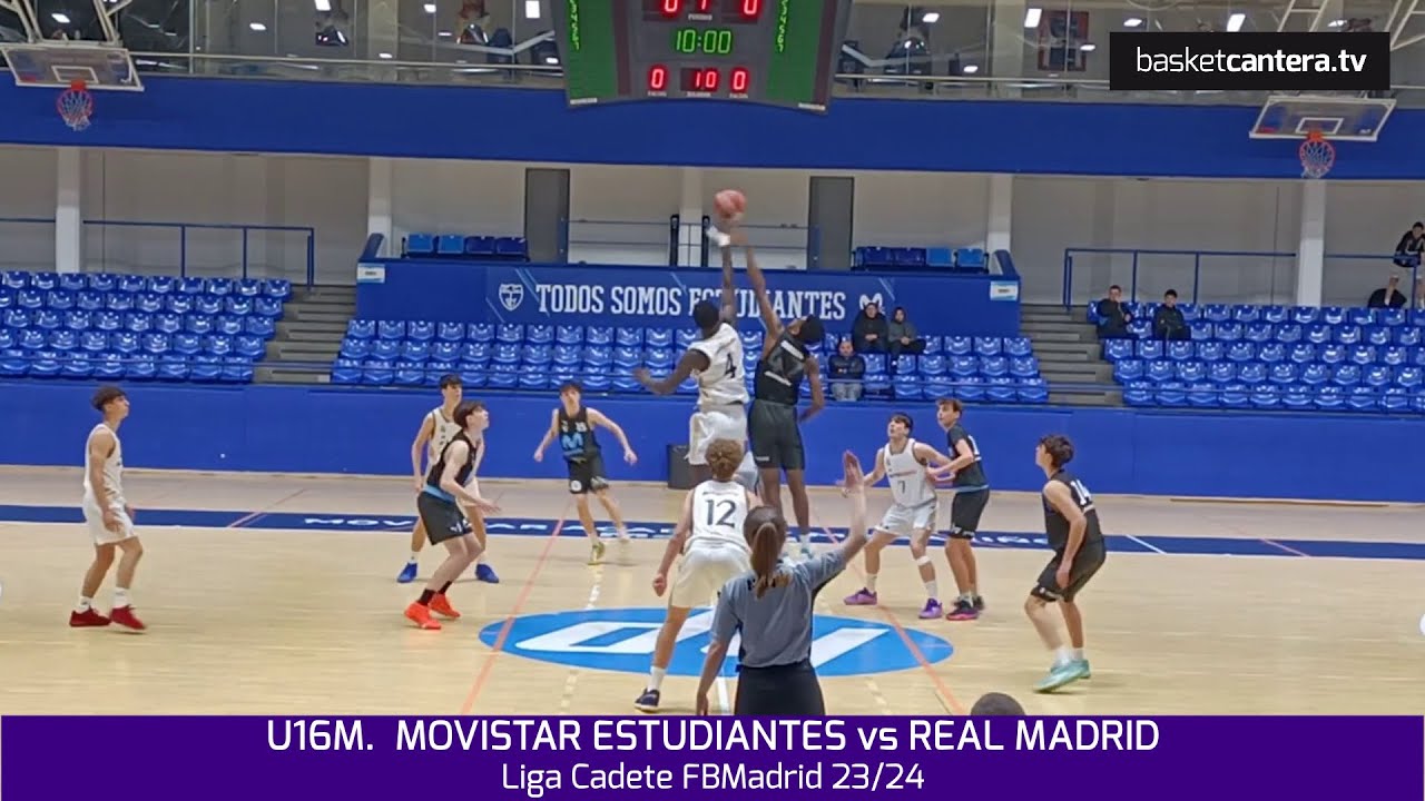 #Resumen U16M. MOVISTAR ESTUDIANTES vs REAL MADRID.- Liga Cadete masc. FBMadrid #BasketCantera.TV