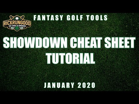 Pga Showdown Cheat Sheet Tutorial January 2020 Rickrungood Com