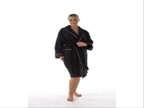 Frottee Bademantel Saunamantel anthrazit mit Schalkragen für Sie