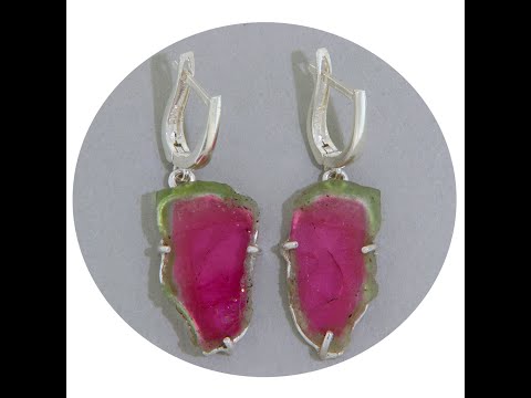 Cercei Argint 925 Turmalina Watermelon Natural - Eleganta si Culoare