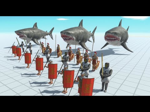 Death Match Dinosaurs Attack Mutant Megalodon Army Animal Revolt Battle Simulator 99999
