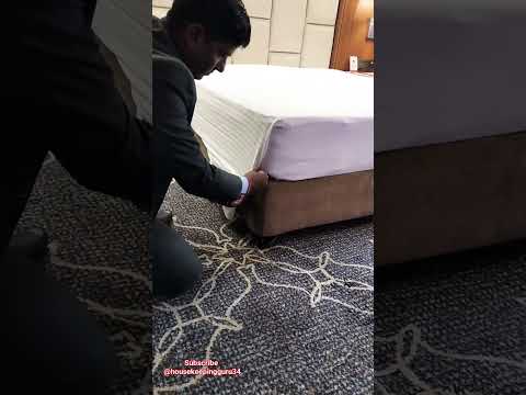 Easy way to create hospital corners. #viral #foldinghacks #laundryhacks #shortsfeed