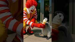Download lagu Pinguin scared by MCD Papa | popopepi 🤡 😰 #public #duploku #cute mp3