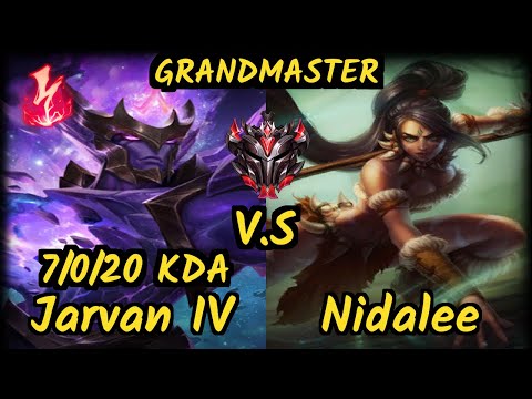 SevenArmy (JARVAN IV) vs NIDALEE - 7/0/20 KDA JUNGLE GAMEPLAY - EUW Ranked GRANDMASTER