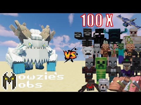 Frostmaw VS Minecraft Mobs X100 | Minecraft Mobs