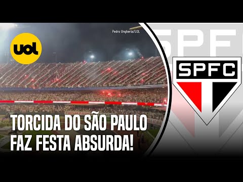 SÃO PAULO X BOTAFOGO: TORCIDA FAZ FESTA ABSURDA NA ENTRADA DOS TIMES NO GRAMADO DO MORUMBIS