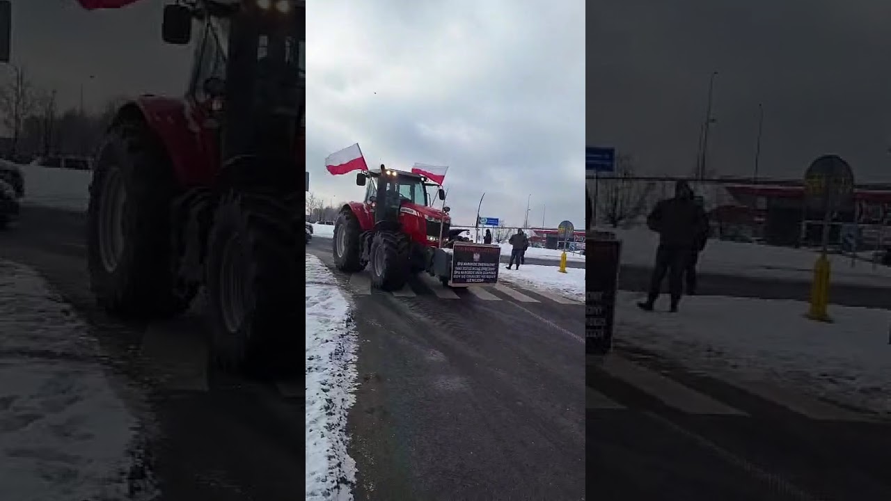 Protest Rolników 9.01.2026 - pierwsza blokada policyjna, puścili