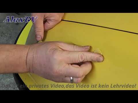 DELLE im Auto selbst entfernen mit Heißkleber.Test/ How to remove car dent with glue stick.