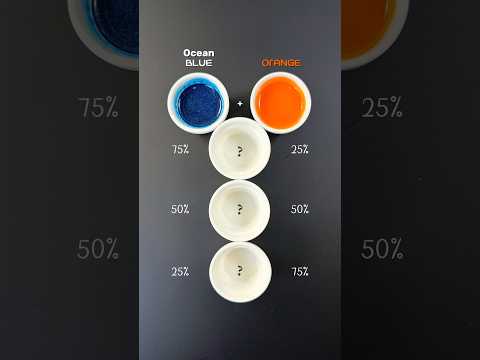Ocean Blue + Orange Color Mixing Shades 😍🎨#colormixing #paintmixing #asmr #art #shorts  #painting