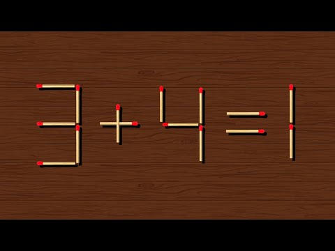 Move only 1 stick to make equation correct, Matchstick puzzle