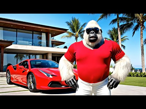 White Gorilla Drives Red Ferrari to the Sea | Vlog 2025”**