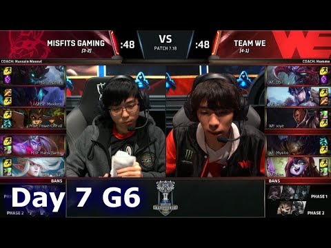 Misfits vs Team WE | Day 7 Main Group Stage S7 LoL Worlds 2017 | MSF vs WE G2