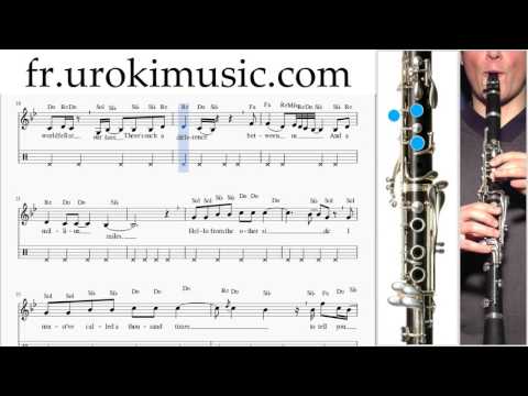 Cours de Clarinette Adele Hello Partie#2 Partitions Mélodie Сhansons Tuto Comment Jouer Tab Tablatur