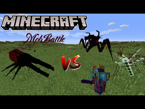 Minecraft Mob Battles- Hercules beetle vs Jumpy bug, Walker Boss, Mantis