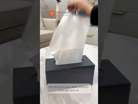 Gambar Informa 23.5x12x12 cm Kotak Tisu Kulit Croco - Hitam