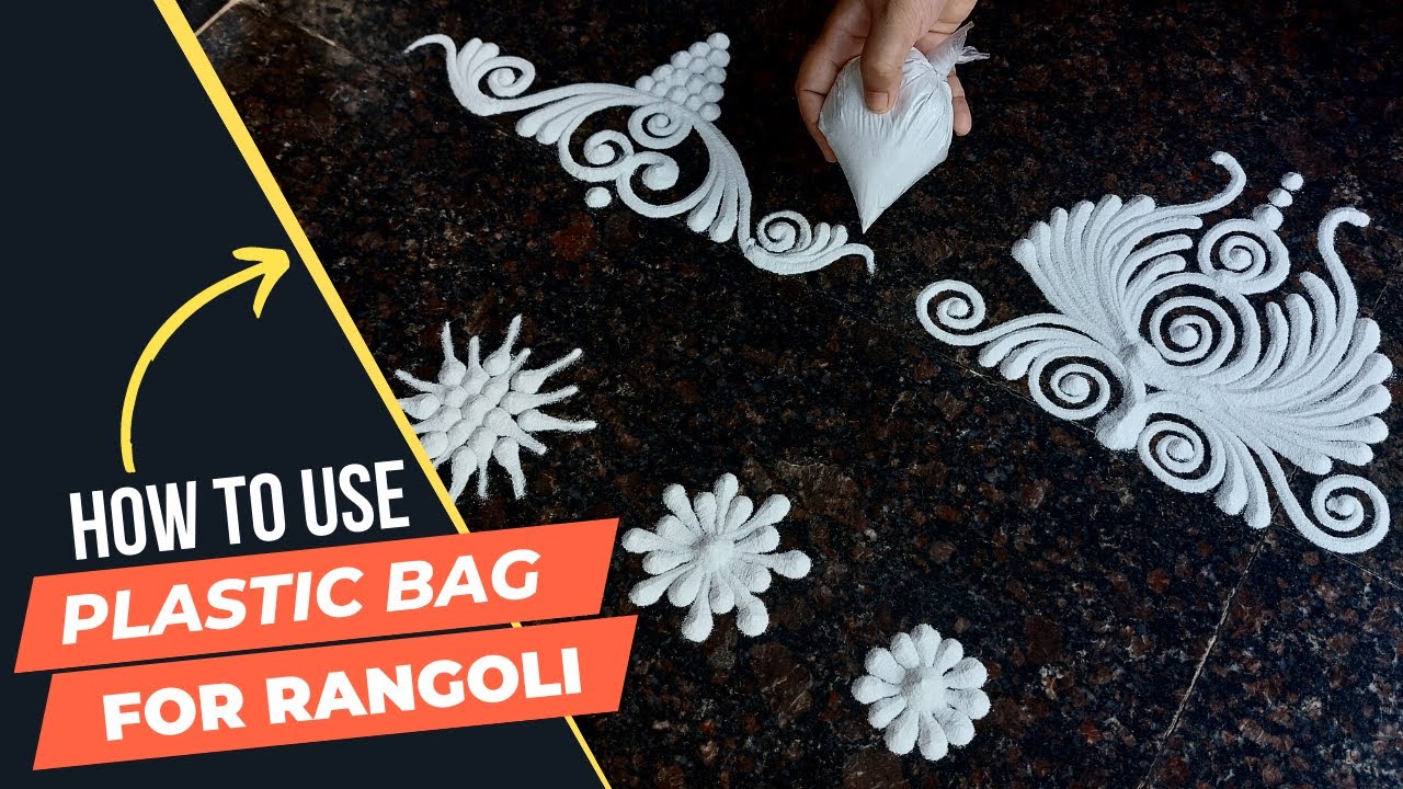 How To Use Plastic Bag for Rangoli | रांगोळी साठी प्लॅस्टिक बॅग कशी वापरावी | Rangoli Lesson