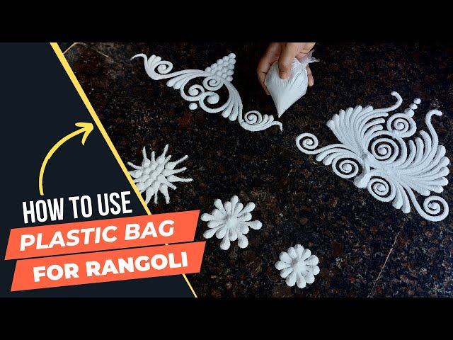 How To Use Plastic Bag for Rangoli | रांगोळी साठी प्लॅस्टिक बॅग कशी वापरावी | Rangoli Lesson