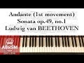 Andante (op.49 no.1/1) by L. van Beethoven - TUTORIAL