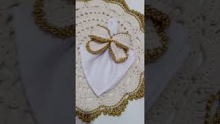 Porta guardanapo laço de natal em crochê #crochet#croche#artesanato