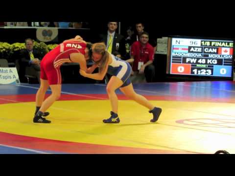 2012 Women's World Championships: 48 kg Patimat Bagomedova (AZE) vs. Ashley McKilligan (CAN)