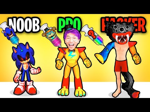 NOOB vs PRO vs HACKER In MONSTER MERGE RUN!? (ALL LEVELS!)