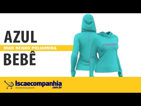 Vídeo Camiseta Feminina Poliamida Mar Negro 49430 - Azul Bebê