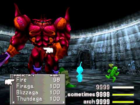 FF8 Enemy Control: Pupu, Cactuar, Tonberry vs Red Giant