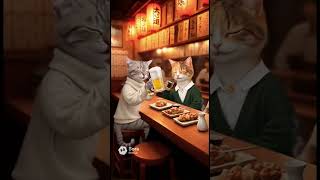 うちのナツとハナ居酒屋でカンパーイ #sora2