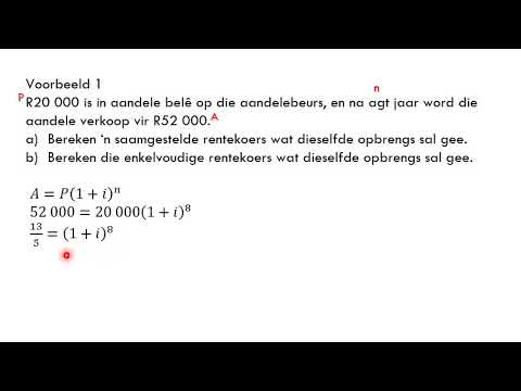Graad 10 Wiskunde Les 2 Finansies Berekening van rentekoerse 10 tot 17 Julie   met klank