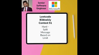 YouTube video 'Leetcode BiWeekly contest 91 - Hard - Split Message Based on Limit'