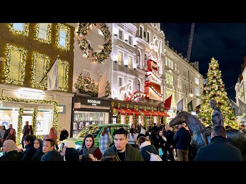Luxury London Christmas Walk Tour 2025 | Central London Christmas Lights & Market [4K HDR]