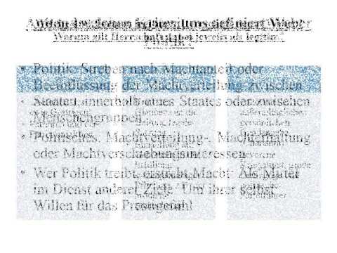 Politikbegriffe von Max Weber und Sternberger