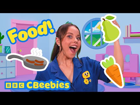 タイム・トゥ・プレイ・フード 🥕🍽️ | イーヴィーと友達と楽しむCBeebiesハウス 🌈✨ (Time to Play Food 🥕🍽️ | CBeebies House Fun with Evie and Friends 🌈✨)