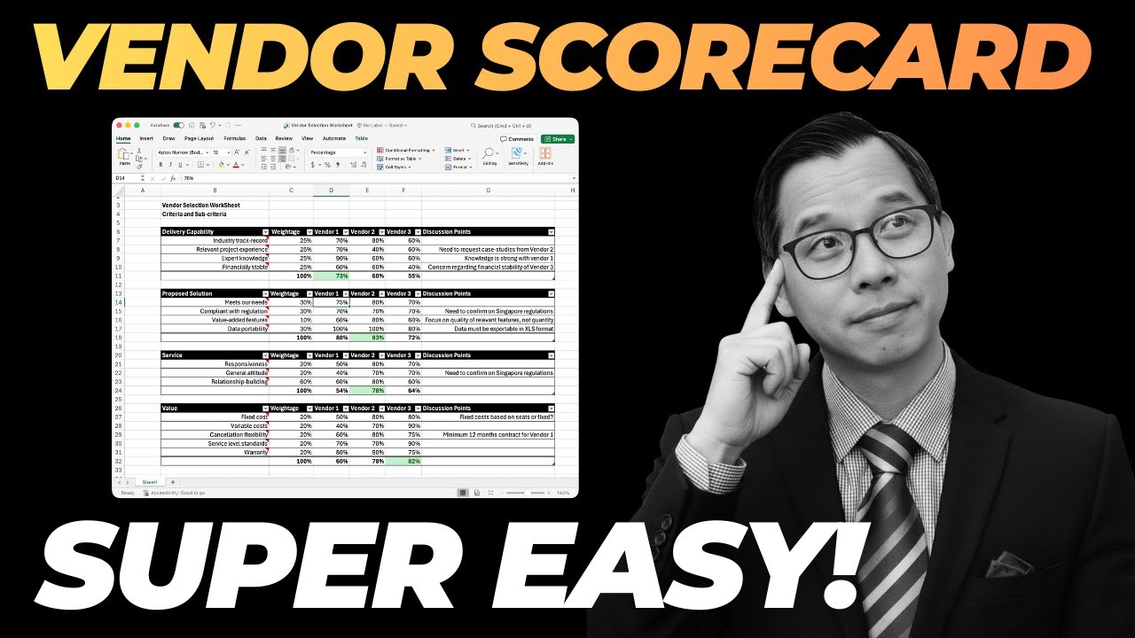 Vendor Scorecard in EXCEL, Super SIMPLE