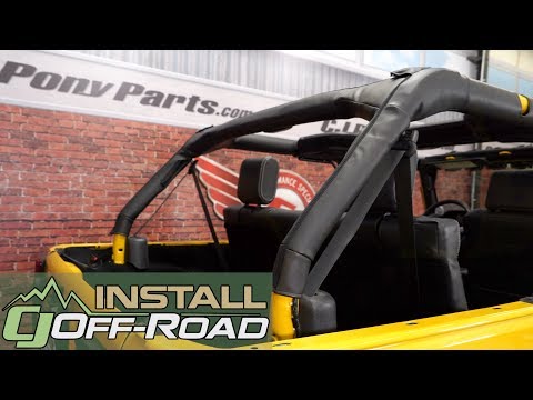 Jeep Wrangler JK TMI Roll Bar Cover Sport Black Vinyl w/Black Stitching Set 4D 2007-18 Installation
