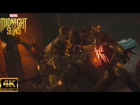 Spider-Man and Venom vs Dracula with Midnight Sun Suits - Marvels Midnight Suns