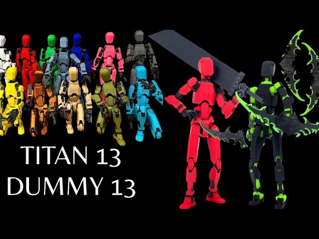 Vídeo relacionado con T13 Action Figure Man (ensamblaje completado), 3D Impreso con uniones Dummy 13, t-13 Figura de acción Robot, Decoraciones de Escritorio para Juguetes de Amantes de los Juegos (Purple azul láser)