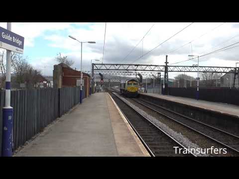 FL Class 66 No. 66956 on 0D53 Crewe BH - Leeds Midland Rd @ Guide Bridge on 27.03.15 - HD