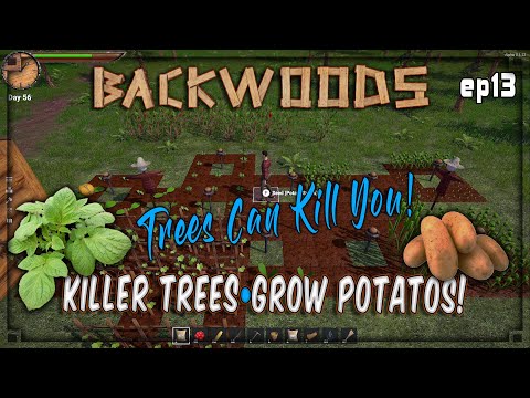 Backwoods - ep13  Killer Trees, Potatos. - Build | Craft | Survive