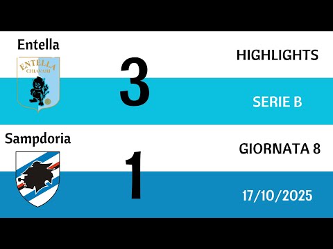 Virtus Entella - Sampdoria 3-1 | HIGHLIGHTS Serie B| 8 Giornata 17/10/2025