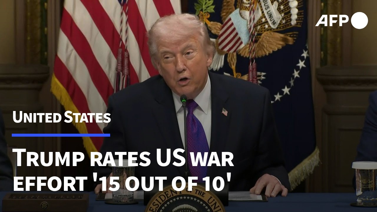 Video | Trump rates Iran war as '15 out of 10' | AFP