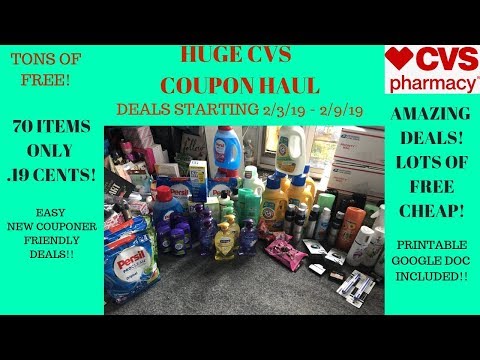 CVS Coupon Haul Deals Starting 2/3/19~70 Items ONLY 19 CENTS!!~Amazing Deals Lots of FREE & CHEAP😍 Video