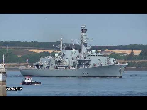 HMS NORTHUMBERLAND F238 LEAVES DEVONPORT NAVAL BASE AT DEVIL'S POINT - 26th July 2018
