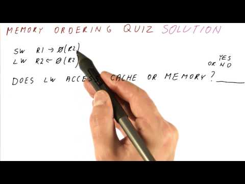 Memory Ordering Quiz Solution - Georgia Tech - HPCA: Part 3
