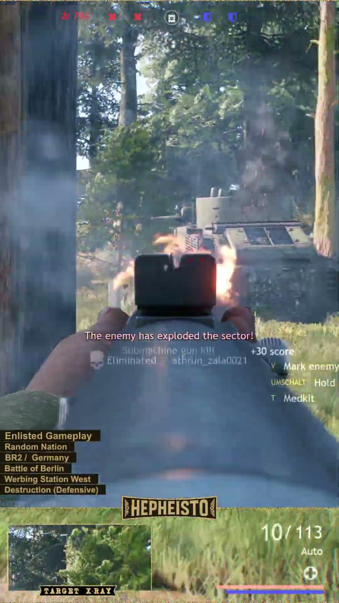 Paratrooper eliminates Tank T-28E with Explosion Pack