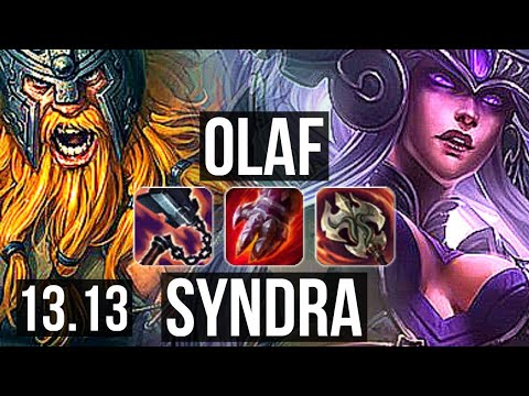 OLAF vs SYNDRA (MID) | 6 solo kills, 11/2/7, 600+ games, Dominating | NA Master | 13.13