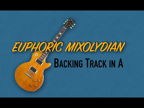 Euphoric Mixolydian Rock | Guitar Backing Track in A | 90 bpm